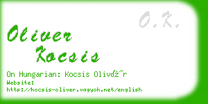 oliver kocsis business card